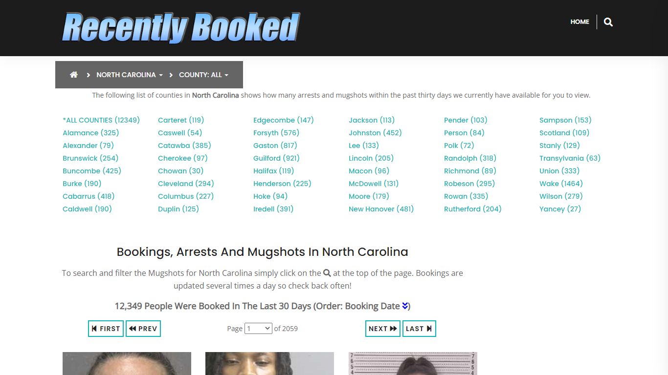 Bookings, Arrests and Mugshots in New Hanover County, North Carolina